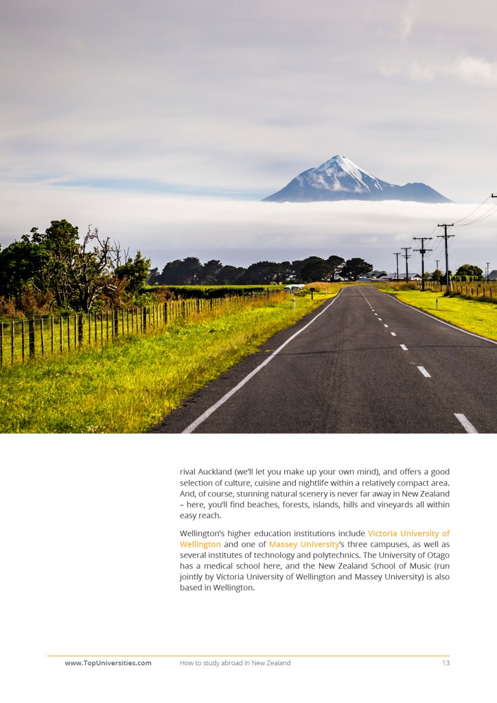 Guide page layout with engaging photography